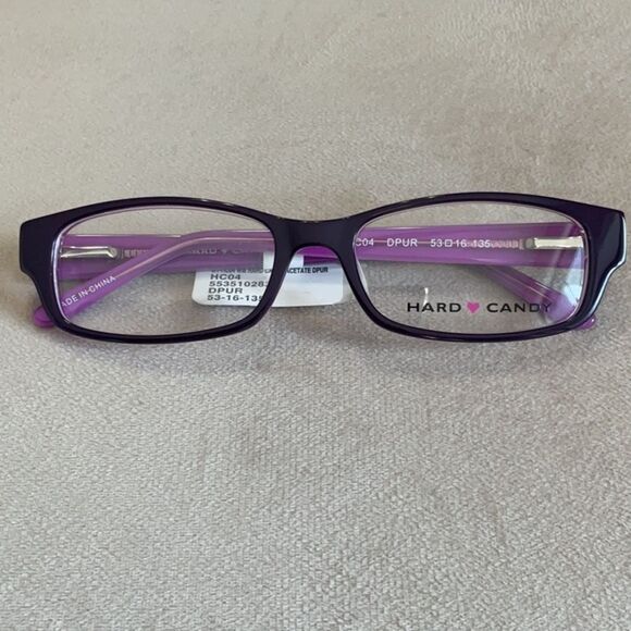 COPY - COPY - NWT HARD CANDY EYEGLASSES HC04 DPUR 53 16 135 PURPLE FRAMES NEW L… - Picture 2 of 9
